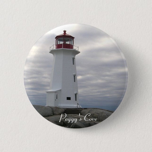 Peggy's Cove  Lighthouse N.S. Button pin Badge (Front)