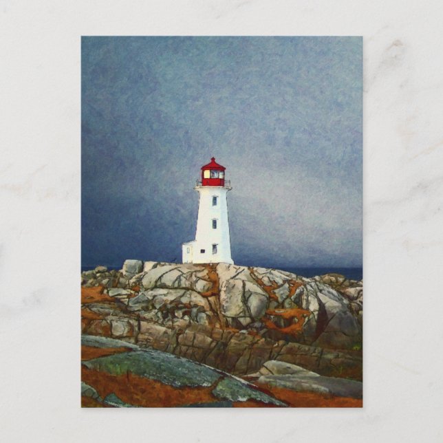 Peggys Cove Lighthouse Nova Scotia Canada Art Card (Front)