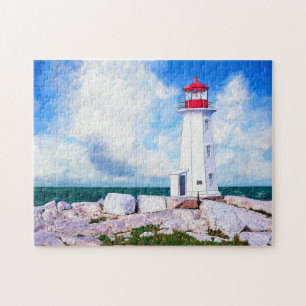 Peggys Cove Lighthouse - Nova Scotia Jigsaw Puzzle