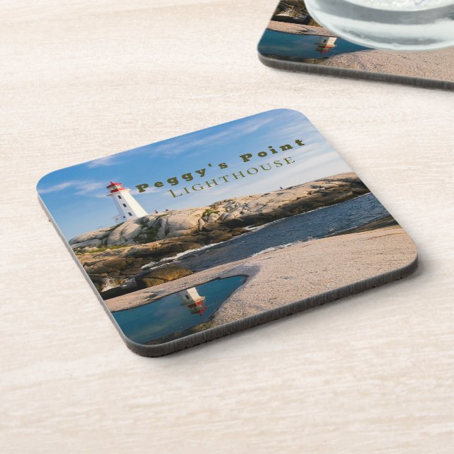 Peggys Point Lighthouse Atlantic Canada Coaster (Left Side)