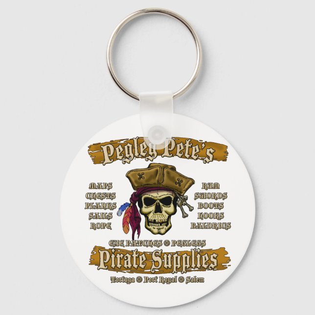 Pegleg Pete's Pirate Supplies Key Ring (Front)