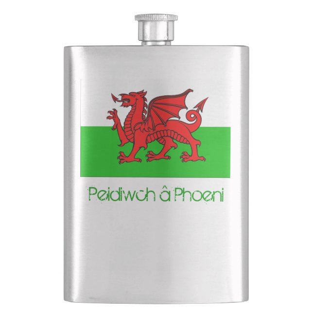 Peidiwch â Phoeni Welsh Hipflask Hip Flask (Front)