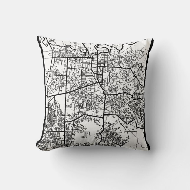 Pekanbaru Indonesia City Map Cushion (Front)