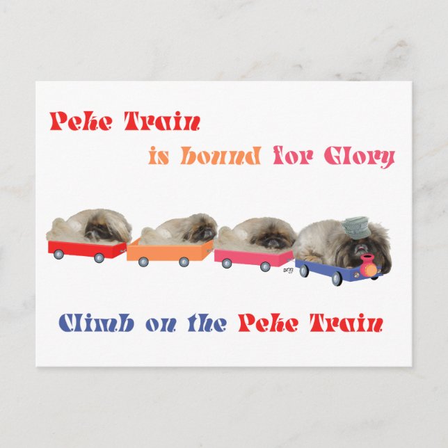 Peke Train - Bound for Glory Postcard (Front)