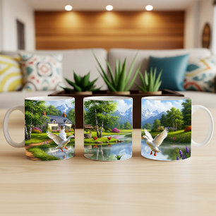 Pekin Ducks Digital Painting Mug Wrap Design
