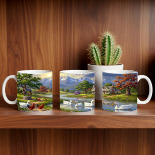 Pekin Ducks Digital Painting Mug Wrap Design