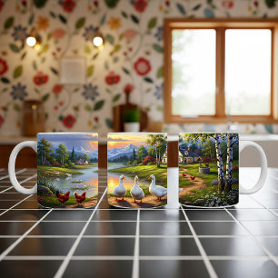 Pekin Ducks Digital Painting Mug Wrap Design