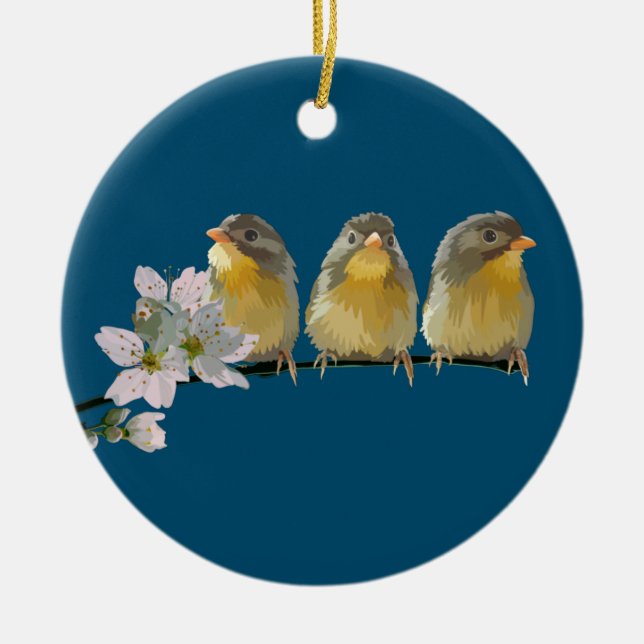 Pekin Robins Ceramic Ornament (Front)