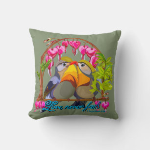 Pekin Robins—Leiothrix Love Never Fails Cushion