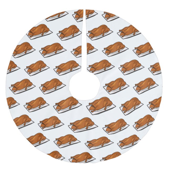 Peking duck cartoon illustration  brushed polyester tree skirt (Front)