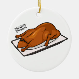 Peking duck cartoon illustration ceramic ornament