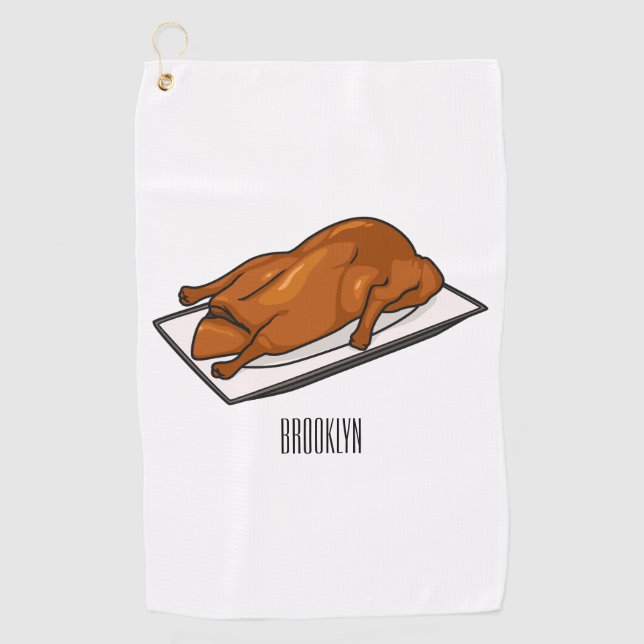 Peking duck cartoon illustration  golf towel (Front)