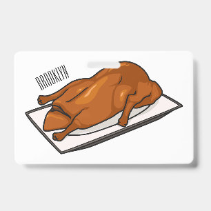 Peking duck cartoon illustration ID badge