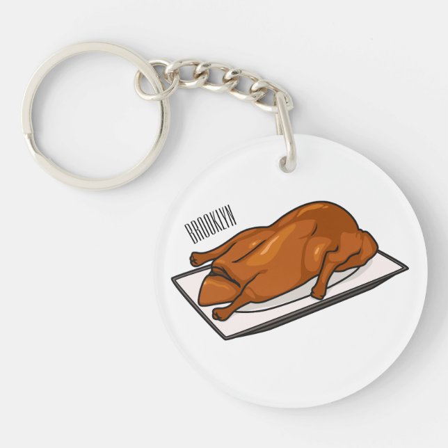Peking duck cartoon illustration  key ring (Front)