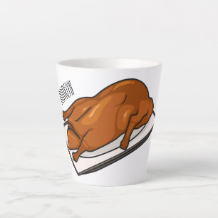 Peking duck cartoon illustration  latte mug