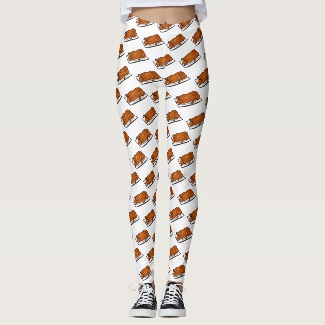 Peking duck cartoon illustration leggings (Front)