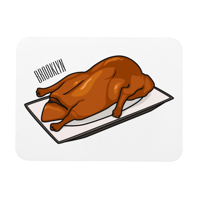 Peking duck cartoon illustration magnet (Horizontal)