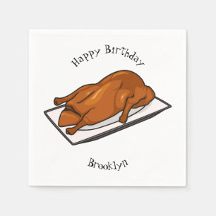 Peking duck cartoon illustration napkin