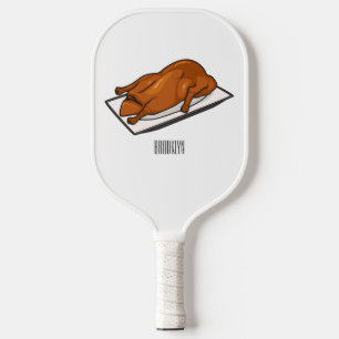 Peking duck cartoon illustration pickleball paddle