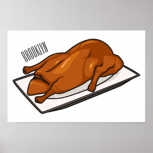 Peking duck cartoon illustration poster