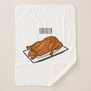 Peking duck cartoon illustration sherpa blanket