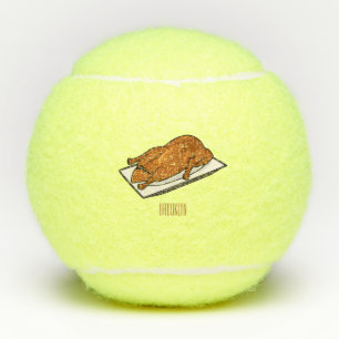 Peking duck cartoon illustration tennis balls