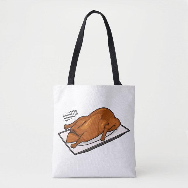 Peking duck cartoon illustration tote bag (Front)