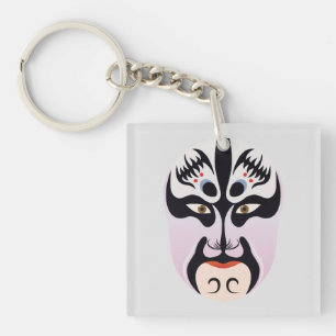 Peking opera makeup Zhang Fei Key Ring