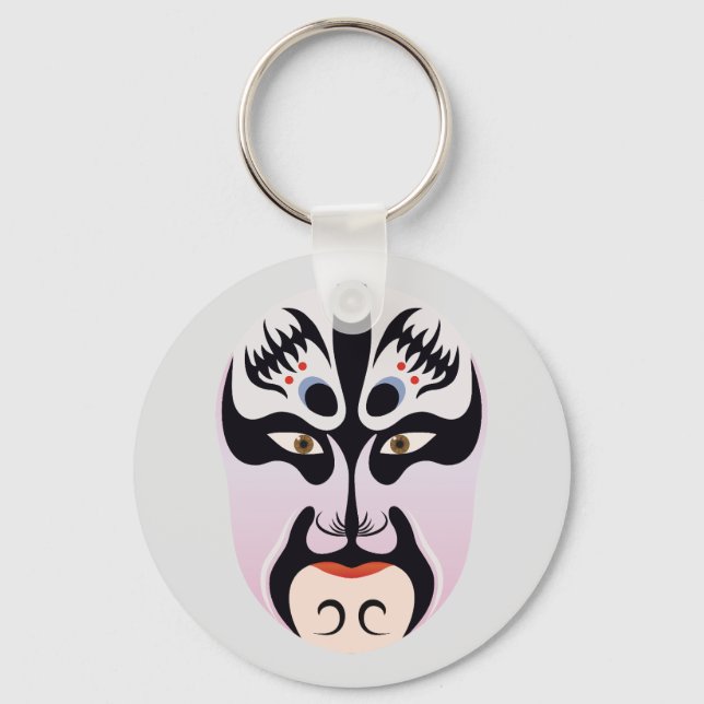 Peking opera makeup Zhang Fei Key Ring (Front)