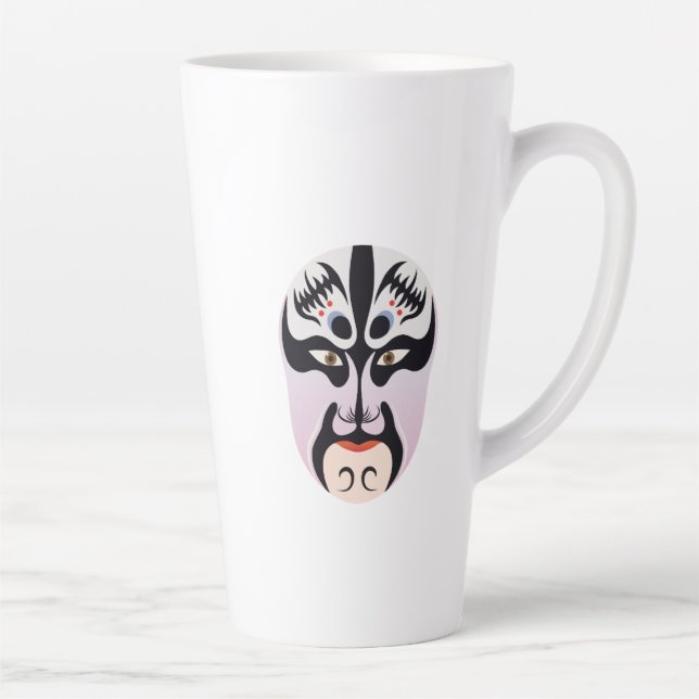 Peking opera makeup Zhang Fei Latte Mug (Right)