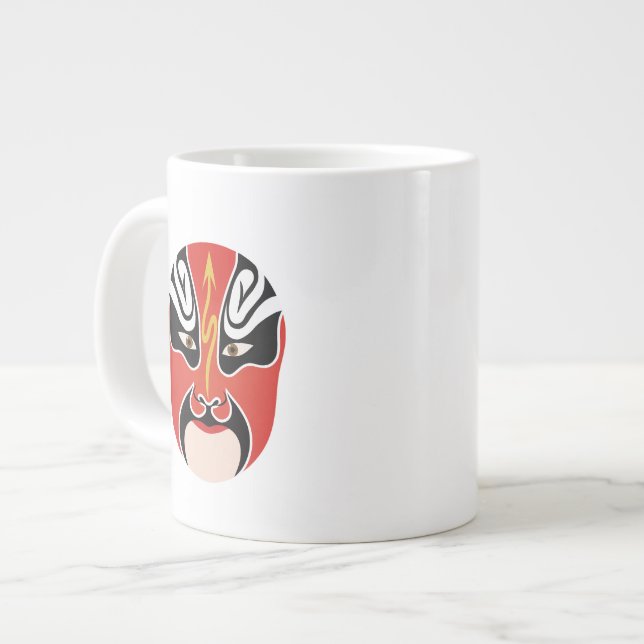 Peking opera makeup Zhang He Large Coffee Mug (Front Left)