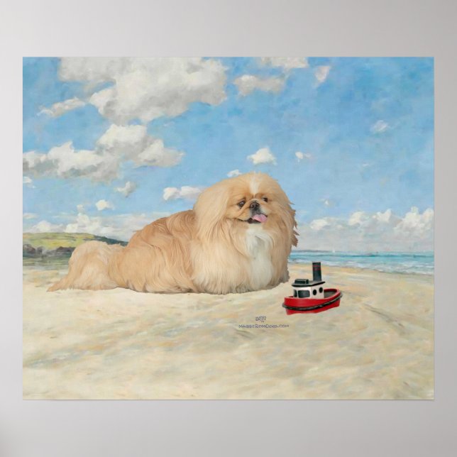 Pekingese at the Seashore Poster (Front)