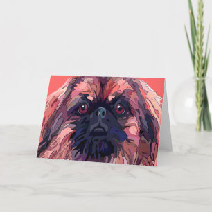 Pekingese Bright Colours Greeting Cards