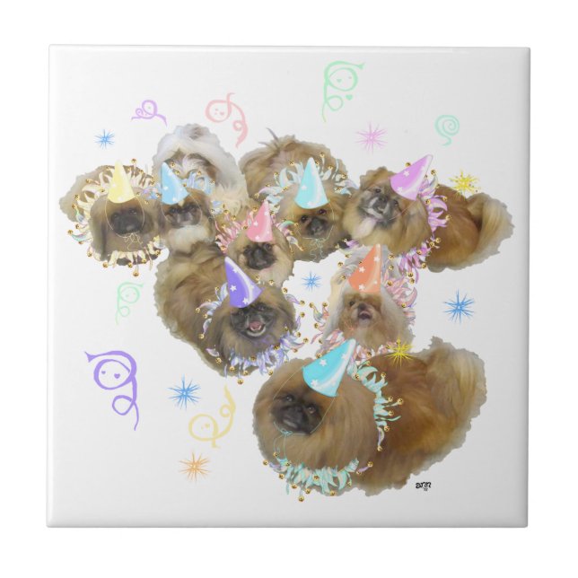 Pekingese Celebration Group Tile (Front)