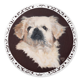 Pekingese Ceramic Knob