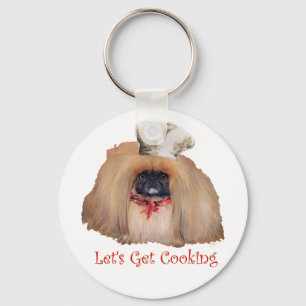 Pekingese Chef - Female Key Ring
