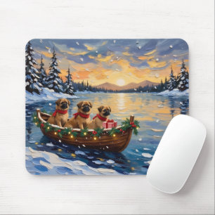 Pekingese Christmas Boat Holiday Mouse Pad