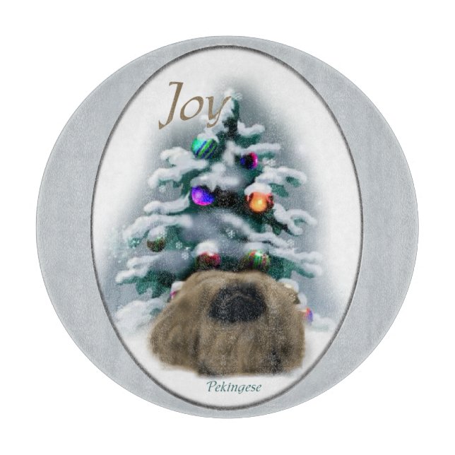 Pekingese Christmas Cutting Board (Front)
