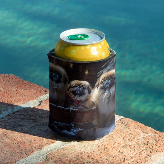 Pekingese Christmas Festive Season Can Cooler (In Situ Pool)