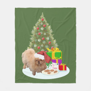 Pekingese Christmas Fleece Blanket