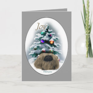 Pekingese Christmas Gifts Holiday Card