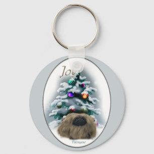 Pekingese Christmas Gifts Key Ring