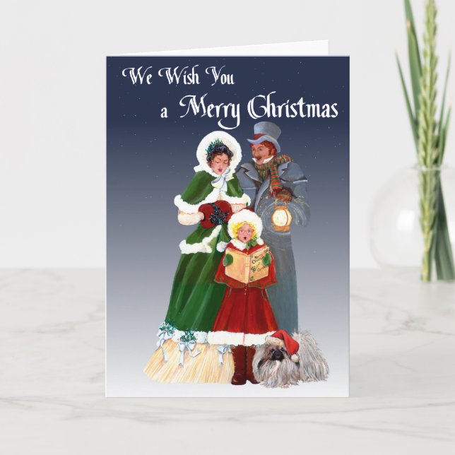 Pekingese Christmas Greeting Card (Front)