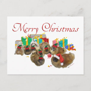 Pekingese Christmas Mischief Holiday Postcard