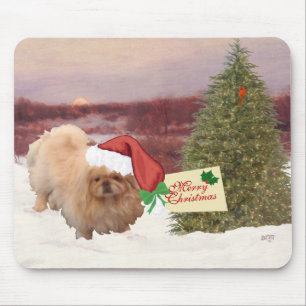 Pekingese Christmas Mouse Pad