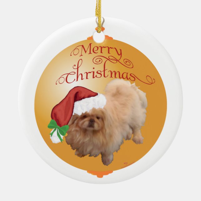 Pekingese Christmas Ornament (Back)