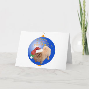 Pekingese Christmas Ornament Holiday Card