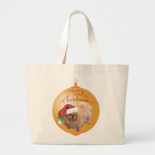 Pekingese Christmas Ornament Large Tote Bag