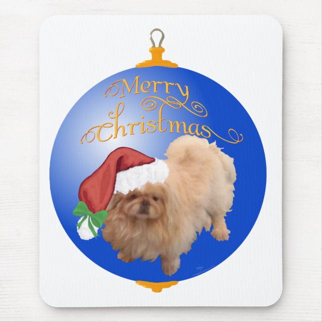 Pekingese Christmas Ornament Mouse Pad (Front)