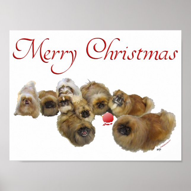 Pekingese Christmas Ornament Poster (Front)